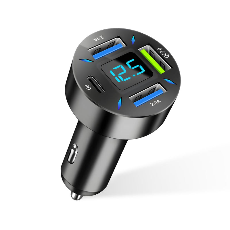 4-Port USB-C Car Charger with Fast Charging